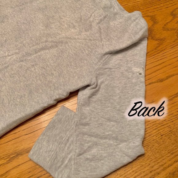 "LOFT" delicately decorated grey sweatshirt-like top, M - Picture 9 of 13